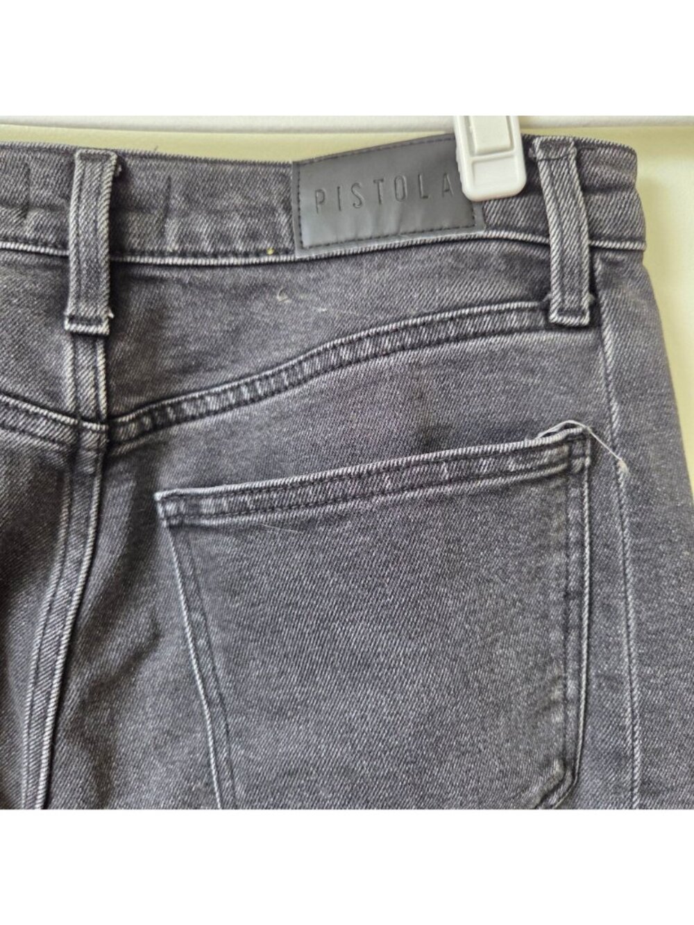 Pistola Eli High Rise Barrel Leg Jeans Ankle Washed Black Sz 28 - Picture 6 of 9